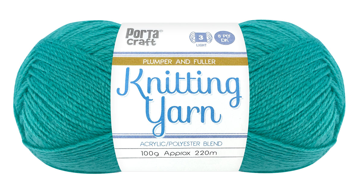 Knitting Yarn 100g 220m 8ply Solid Waterfall