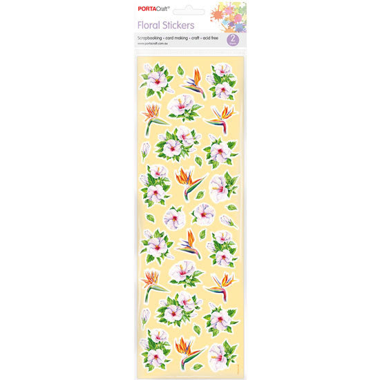 Porta Craft Tropical Floral Stickers - 2 Sheets