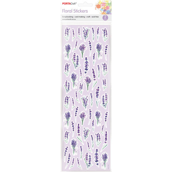 Porta Craft Lavender Floral Stickers - 2 Sheets
