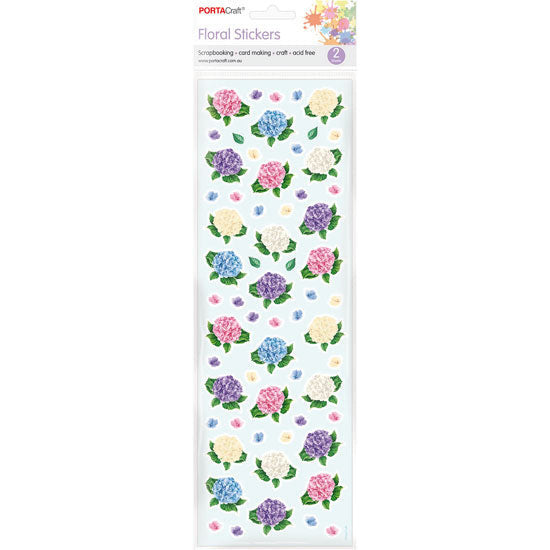 Porta Craft Hydrangea Floral Stickers - 2 Sheets
