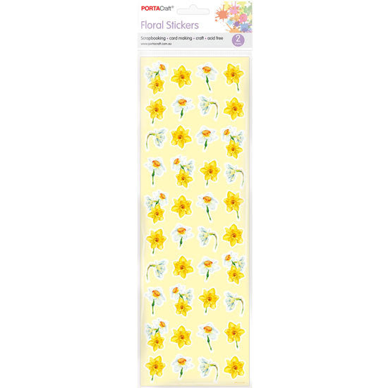 Porta Craft Daffodil Floral Stickers - 2 Sheets