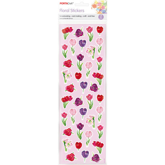 Porta Craft Tulip Floral Stickers - 2 Sheets