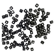 Alphabet Cube Beads 8mm 20g - Silver Letters