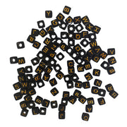 Alphabet Cube Beads 8mm 20g - Gold Letters