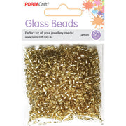 Glass Beads 4mm 50g - Gold