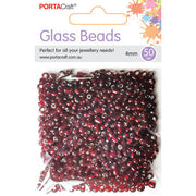 Glass Beads 4mm 50g - Wine