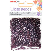 Glass Beads 4mm 50g - Plum
