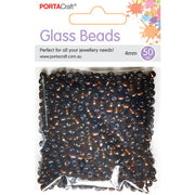 Glass Beads 4mm 50g - Chocolate