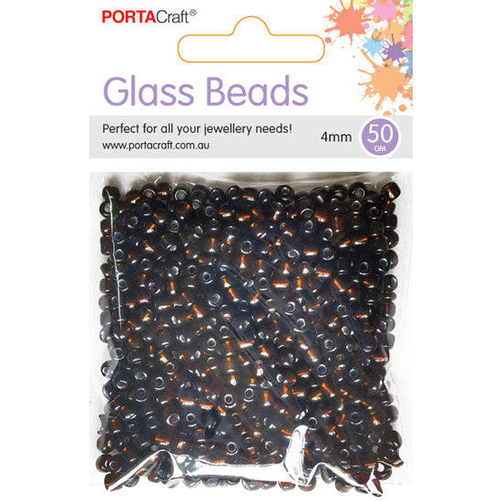Glass Beads 4mm 50g - Chocolate
