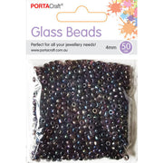 Glass Beads 3mm 50g - Rainbow Grey