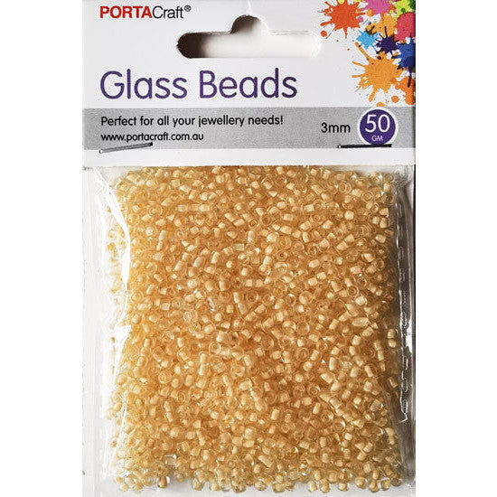 Glass Beads 3mm 50g - Cream