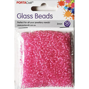 Glass Beads 3mm 50g - Light Pink