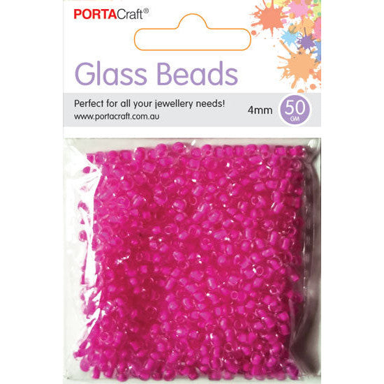 Glass Beads 4mm 50g - Rose Pink