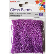 Pearl Glass Beads 3mm 50g - Purple