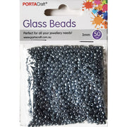 Pearl Glass Beads 3mm 50g - Stone