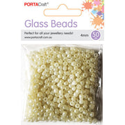 Pearl Glass Beads 4mm 50g - Cream