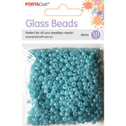 Pearl Glass Beads 4mm 50g - Light Blue