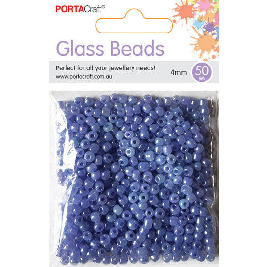 Pearl Glass Beads 4mm 50g - Lavender