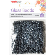 Pearl Glass Beads 4mm 50g - Silver