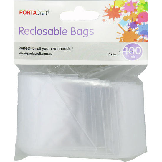 Narrow clear reclosable bags for needles findings and craft components