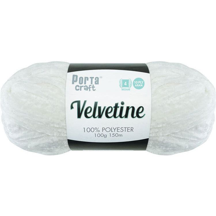 Velvetine Yarn 100g 150m Bright White