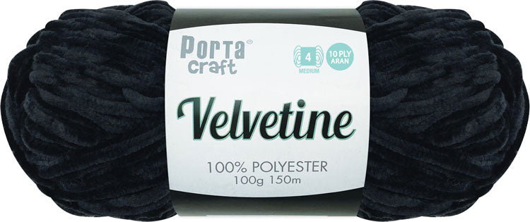Velvetine Yarn 100g 150m Black