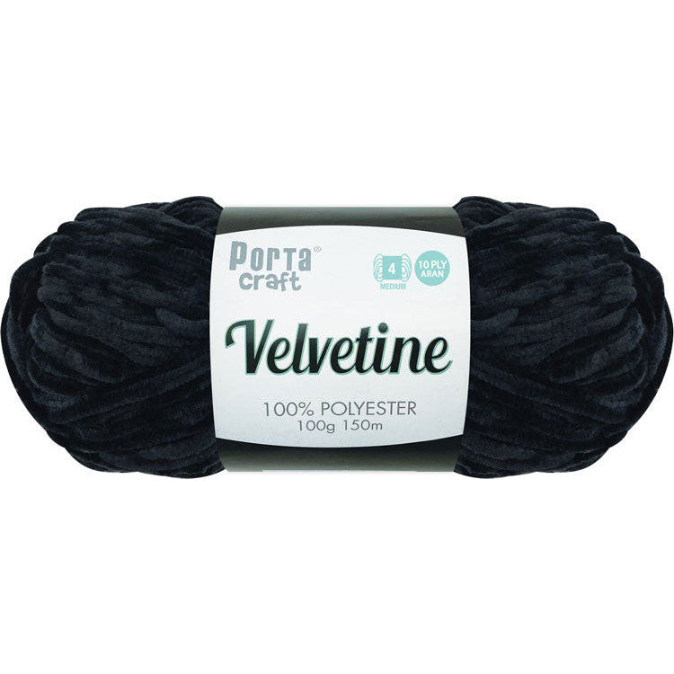 Velvetine Yarn 100g 150m Black