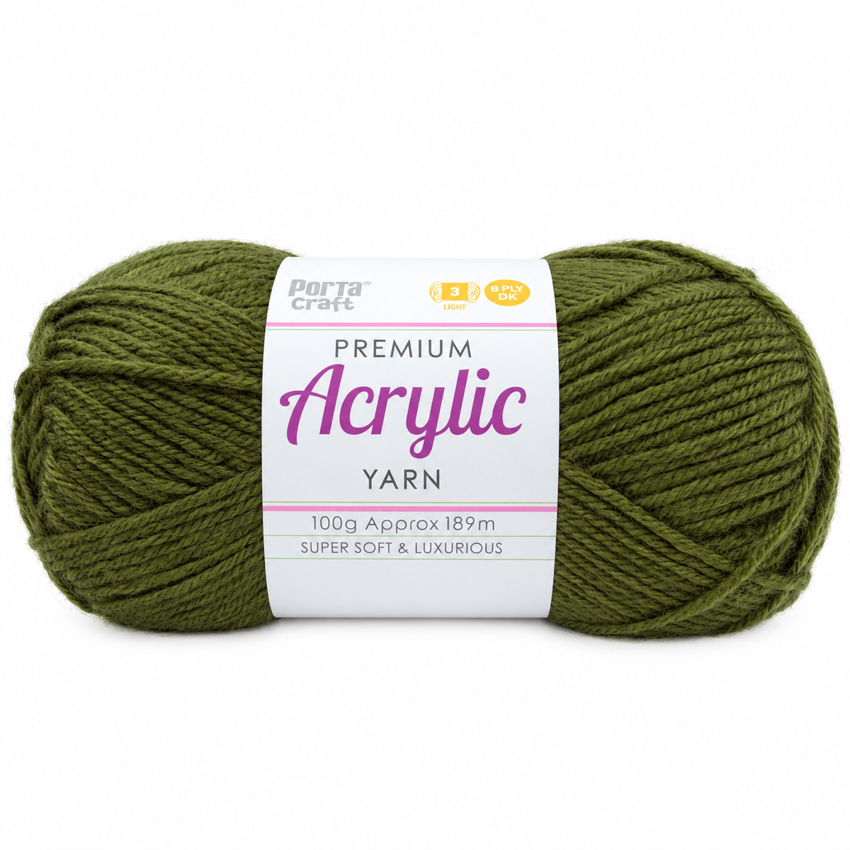 Acrylic Yarn 100g 189m 8ply Pine