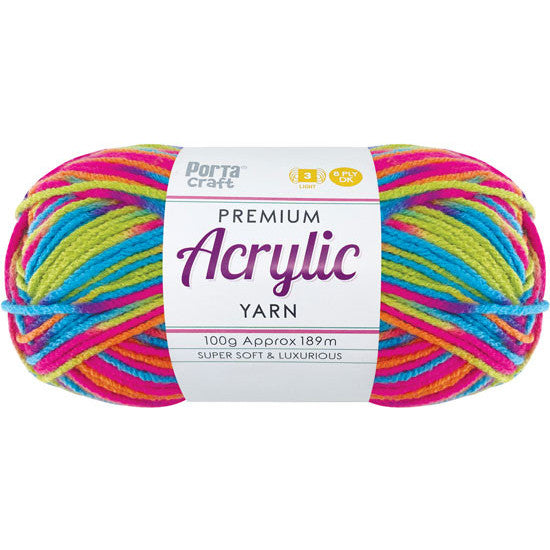 Acrylic Yarn 100g 189m 8ply Multi Utopia