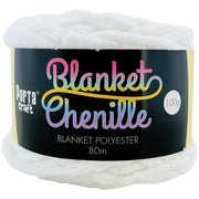 Porta Craft Chenille Blanket Yarn 100g 80m 12ply Pure White