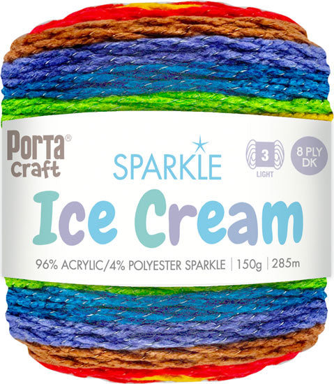 Ice Cream Sparkle Yarn 150g 285m Carnival