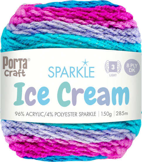 Ice Cream Sparkle Yarn 150g 285m Elf