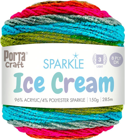 Ice Cream Sparkle Yarn 150g 285m Buttercup