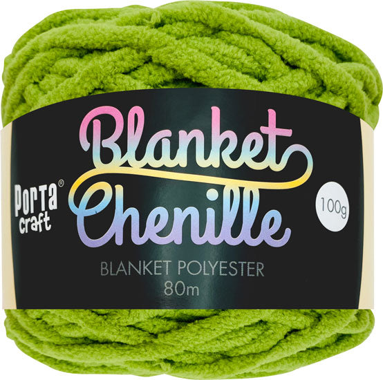 Porta Craft Chenille Blanket Yarn 100g 80m 12ply Tree Frog