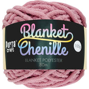 Porta Craft Chenille Blanket Yarn 100g 80m 12ply Mauve