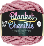 Porta Craft Chenille Blanket Yarn 100g 80m 12ply Mauve