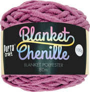 Porta Craft Chenille Blanket Yarn 100g 80m 12ply Razzmic Berry