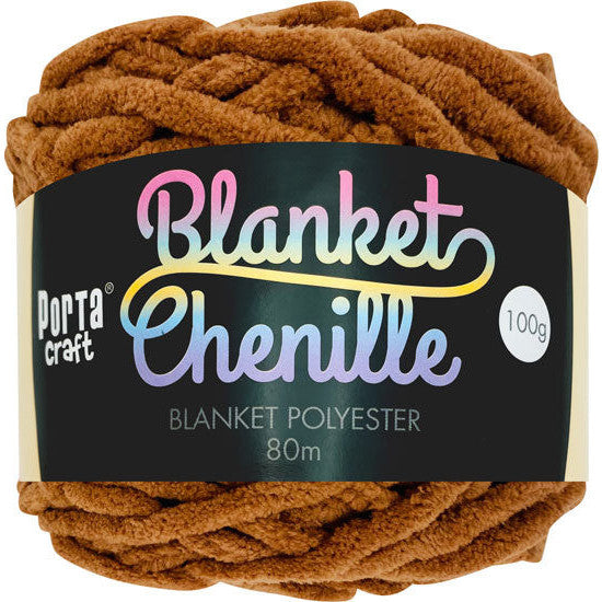Chenille Blanket Yarn 100g 80m 12ply Solid Teddy Bear