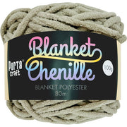 Porta Craft Chenille Blanket Yarn 100g 80m 12ply Taupe