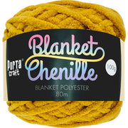 Porta Craft Chenille Blanket Yarn 100g 80m 12ply Mustard
