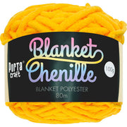 Porta Craft Chenille Blanket Yarn 100g 80m 12ply Canary Yellow