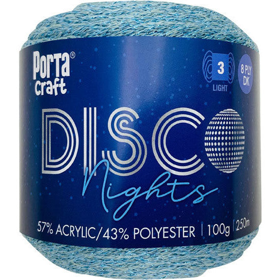 Disco Nights Sparkle Yarn 100g 250m Amazite