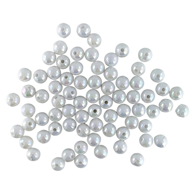 Round Pearl Beads 8mm 20g - White
