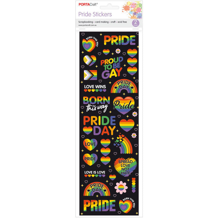 Porta Craft Proud Pride Black Stickers - 2 Sheets