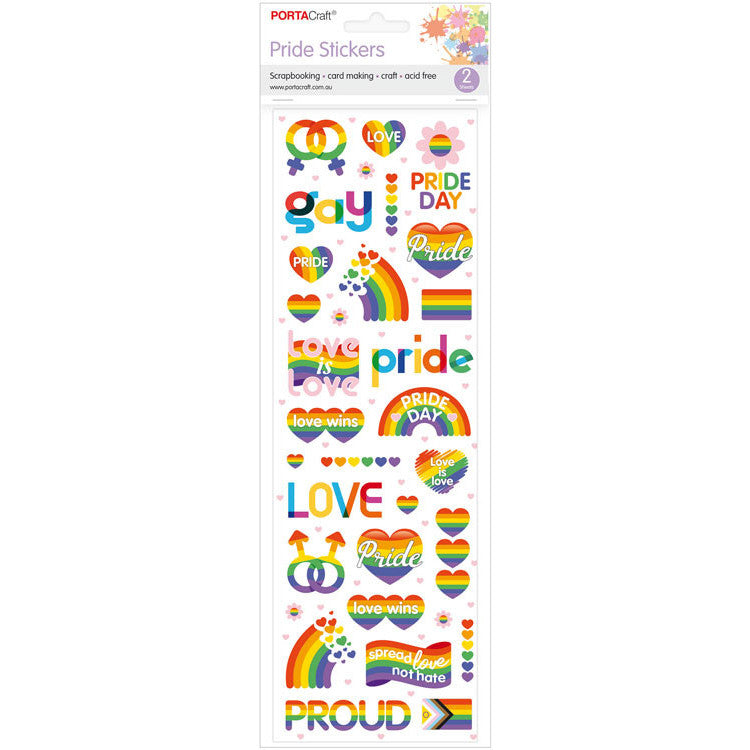 Porta Craft Proud Pride White Stickers - 2 Sheets