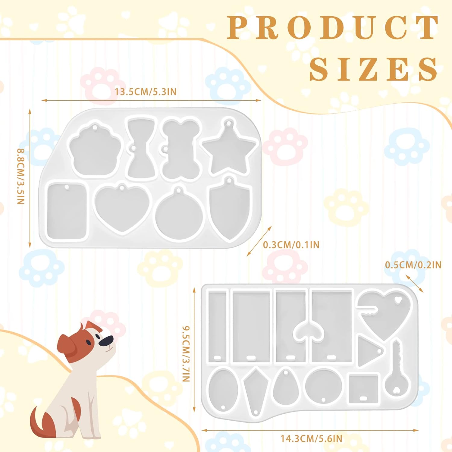 Resin Silicon Mould Keyring Tag 132x86mm
