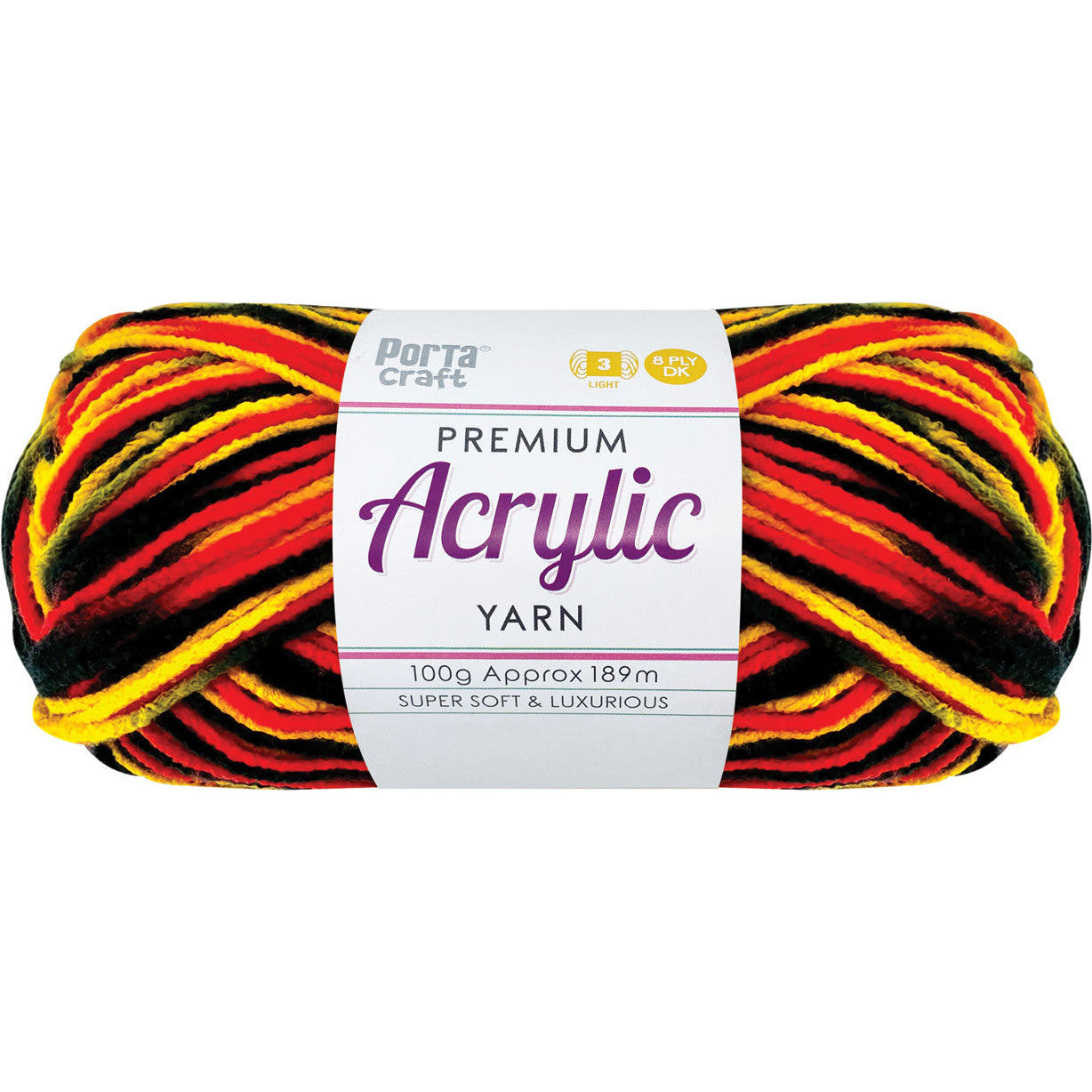 Acrylic Yarn 100g 189m 8ply Multi Indigenous