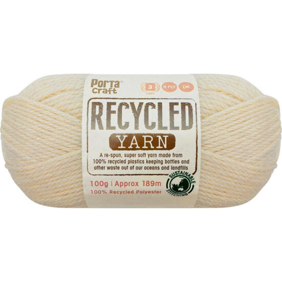 Recycled Yarn 100g 189m 8ply Whipped Cream