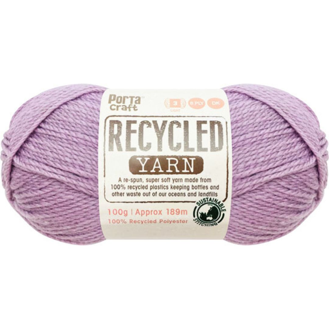 Recycled Yarn 100g 189m 8ply Lilac Melange