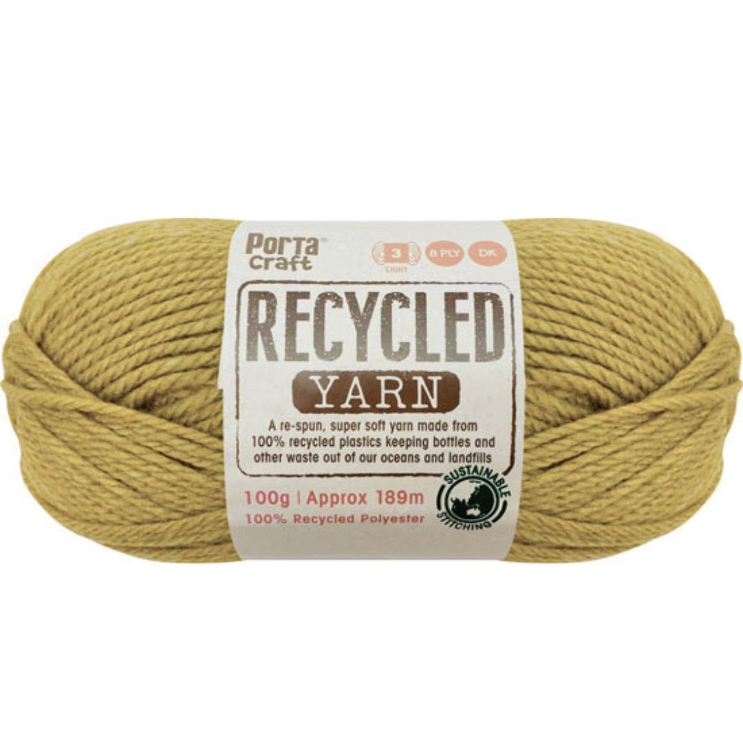 Recycled Yarn 100g 189m 8ply Olive Melange